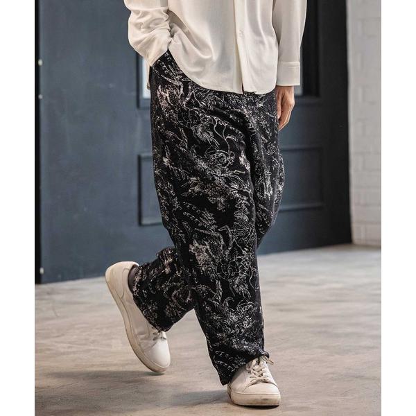 パンツ mp14520- Floral Gobelin Wide Straight Pants ワイ...