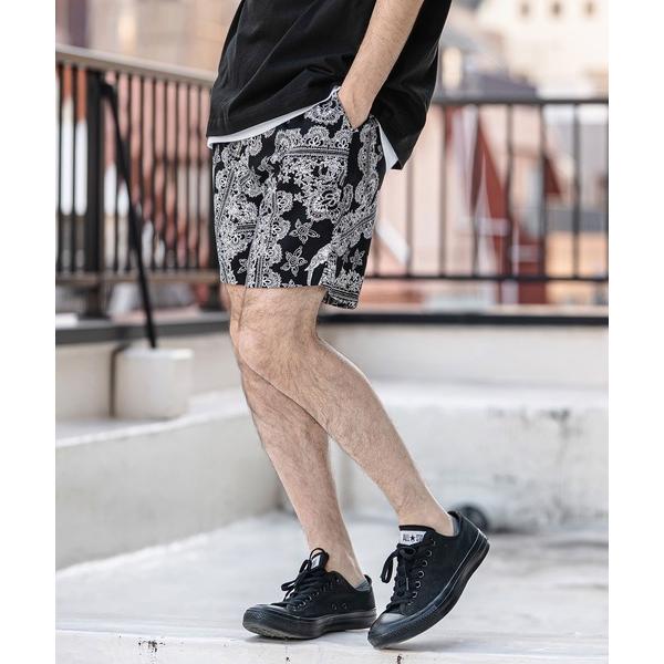 パンツ mp14522- エスニックスタイル総柄ショートパンツ(CMB-R0197) メンズ