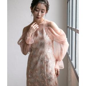 ドレス チュールオフショルイルミナドレス