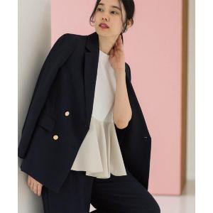 ジャケット テーラードジャケット 金ボタンダブルブレストテーラードジャケット/セットアップ対応「洗える」「S〜LL」 レディース
