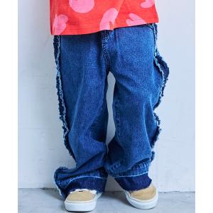 パンツ デニムサイドフリルバギーパンツ キッズ 子供服 男の子 女の子