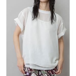 tシャツ ヴィンテージボイル×ドライツイルレイヤードトップス レディース