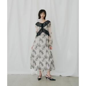 パーティードレス ドレス クロスレースフラワードレス / cross lace flower dress