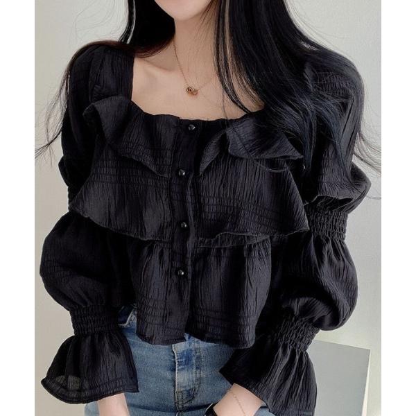 ブラウス シャツ 「26年春新作」スクエアティアードブラウス レディース