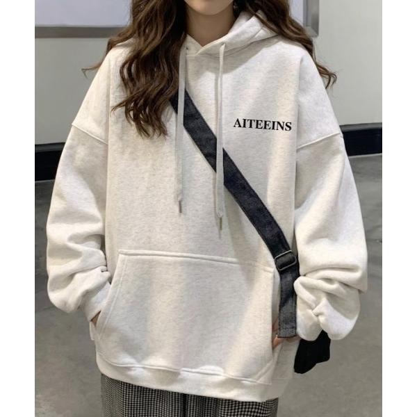 パーカー 「26年春新作」「裏毛」バックロゴプリントルーズフーディ メンズ レディース