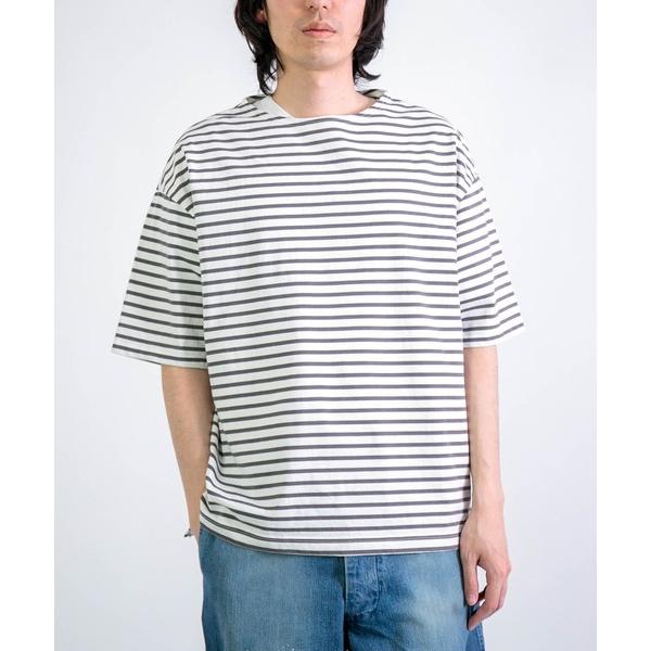 tシャツ 「RINEN」 引き揃え天竺ボーダー 半袖ボートネック メンズ