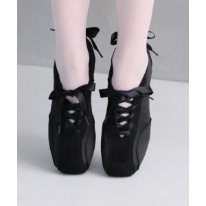 スニーカー レースアップバレリーナスニーカー レディース