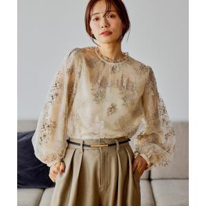 ブラウス シャツ フローラルラメ刺繍ブラウス　638990 レディース