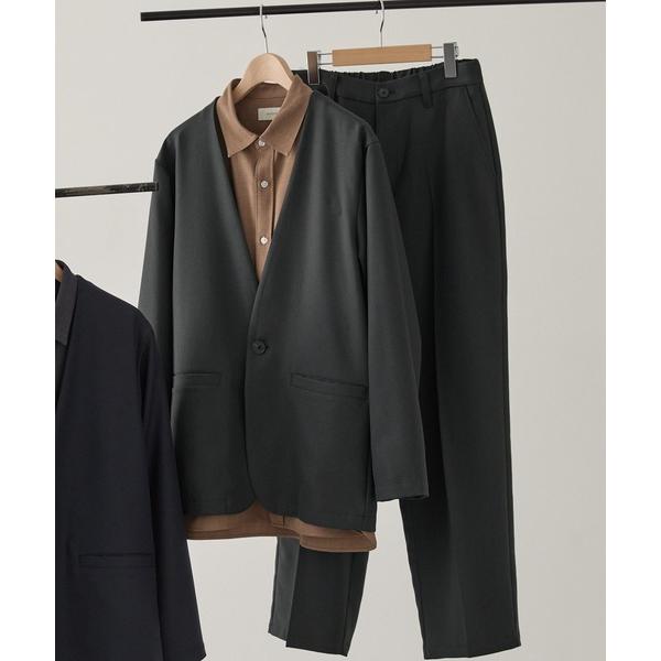 セットアップ 「EASENCE」パウダーツイル セットアップ ノーカラージャケット＆ワイドパンツ「イ...