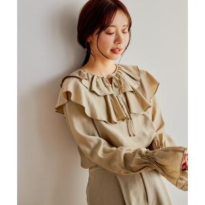 ブラウス シャツ フリルカラーブラウス　643336 レディース