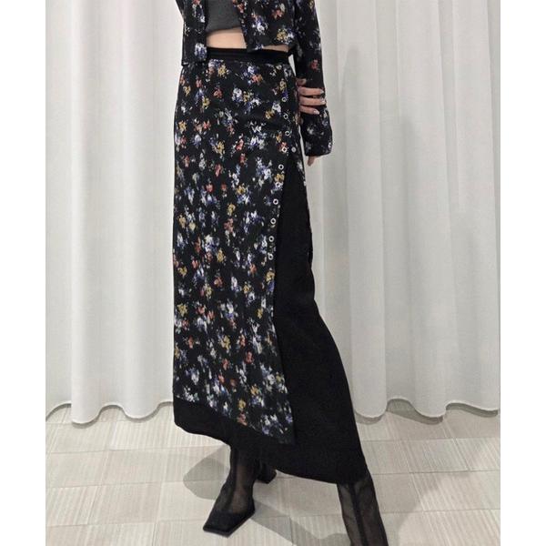 スカート STRAIGHT SKIRT WITH SHEER RIB WAISTCLOTH