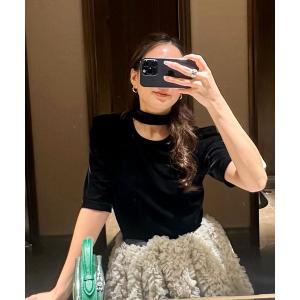 ブラウス シャツ アクセントチョーカートップス / accent choker tops レディース