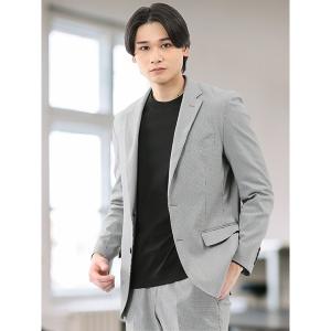 カジュアルスーツ 「ストレッチ ウォッシャブル イージーケア」タカキュー 2ボタンジャケット 千鳥(セットアップ可能) メンズ