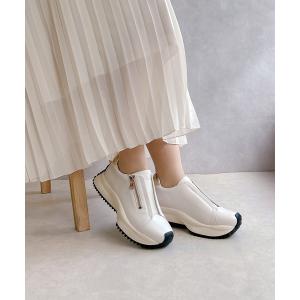 スニーカー 上品スニーカー サッと履ける 厚底 甲ゴムベルトスニーカー「2026新作」 レディース