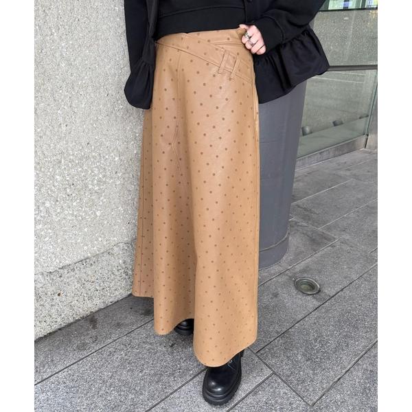 スカート DOT FLOCKY LEATHER SKIRT