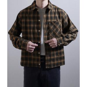 シャツ ボックスシルエット長袖チェック＆ストライプコンパクトシャツ メンズ レディース