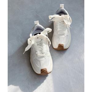 スニーカー 上品スニーカー サッと履ける 異素材厚底スニーカー「2026新作」 レディース