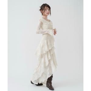 ワンピース 3wayアシンメトリーフリルレースワンピース