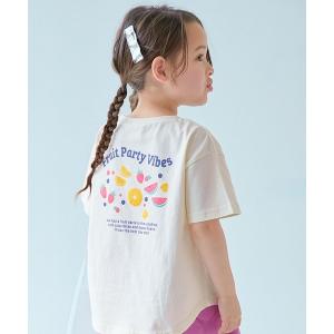 tシャツ 綿100％ デビラボ ガールズ プリント半袖Tシャツ キッズ 子供服 女の子