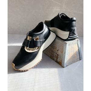 スニーカー 上品スニーカー メタルモチーフ 厚底スニーカー「2026新作」 レディース