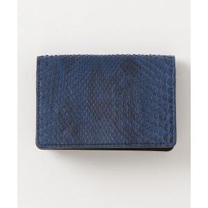 名刺入れ 藍染パイソンレザー　名刺入れ/カードケース メンズ レディース
