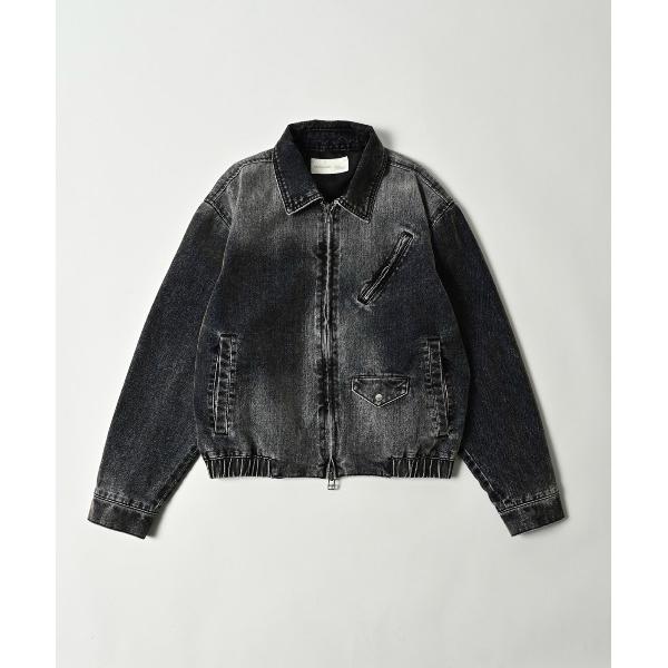 デニムジャケット gジャン ADAMPATEK/velour dust jacket/フロッキーデニ...