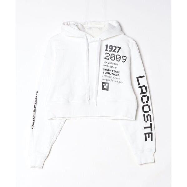 「LACOSTE」 プルオーバーパーカー「minecraftコラボ」 36 ホワイト レディース