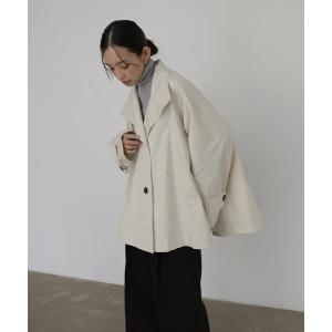 ジャケット テーラードジャケット スタンドカラーケープトレンチコート レディース