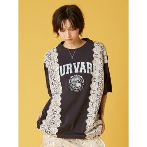 tシャツ 半袖 リメイクデザインレースTシャツ レディース