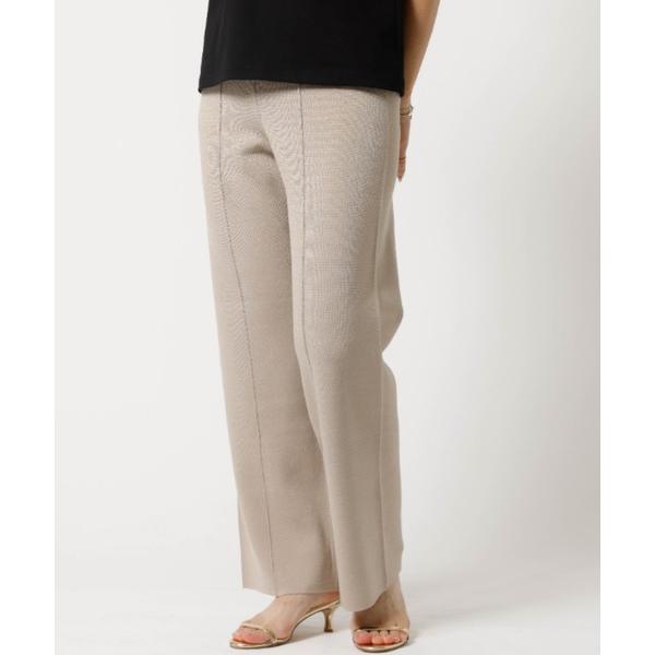 パンツ センタープリーツニットパンツ レディース
