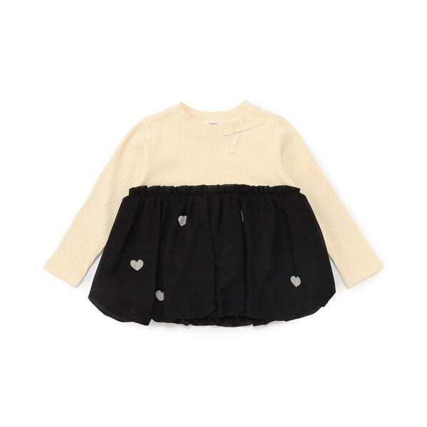 tシャツ シフォンバルーンドッキングトップス_ジュニア対応 キッズ 子供服 女の子