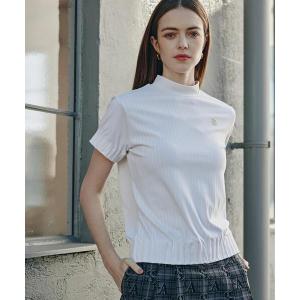 tシャツ ベアサッカージャガード半袖ハイネックカットソー (WOMENS) レディース