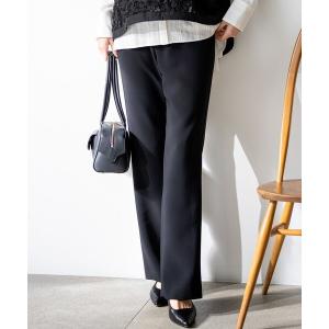 パンツ ストレッチダブルクロス フレアパンツ レディース