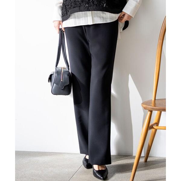 パンツ ストレッチダブルクロス フレアパンツ レディース
