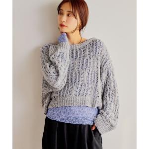 ニット セーター ループヤーン透かしニット 643369 レディース