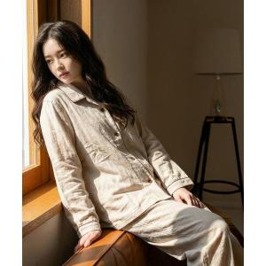 パジャマ ルームウェア 「UCHINOコラボ」ふんわりやわらか3重ガーゼパジャマ 上下セット レディース