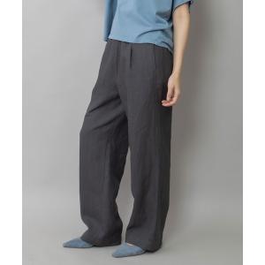 パンツ 「吸水性」「放湿性」「通気性」ラミーキャンバスイージーパンツ レディース