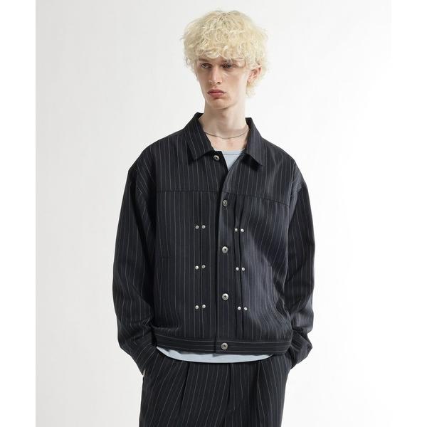 ブルゾン アウター 「SET UP対応」スタッズライントラッカージャケット(HARE) メンズ