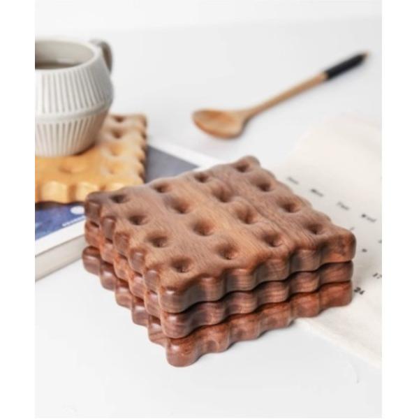 ランチョンマット かわいい 木製ビスケットコースター