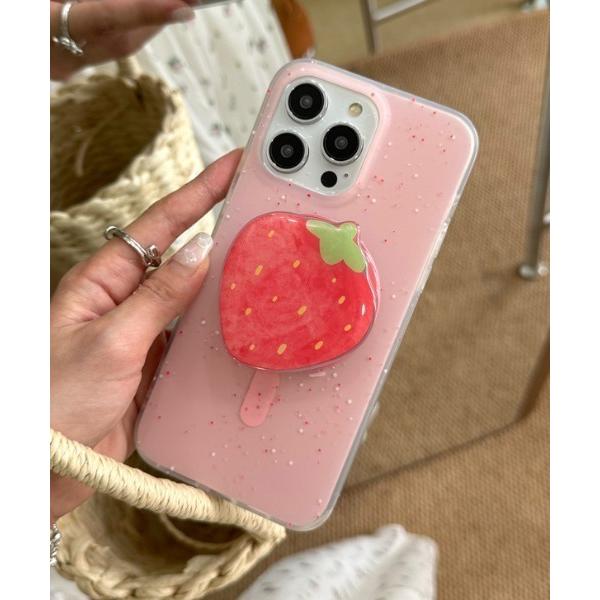 ストロベリー マグネット スマホ グリップ / スタンド