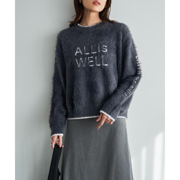 ニット セーター 「LUXE」レタードしっとりシャギーニット レディース