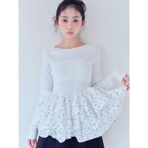 ニット セーター バルーンドッキングリブニットプルオーバー レディース