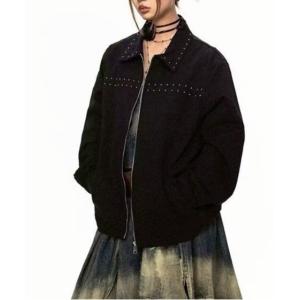 ブルゾン アウター 「LAMPOON」ツイルスタッズブルゾン レディース