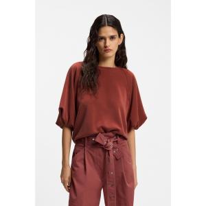 トレーナー スウェット オーバーサイズフィット スウェットシャツ ショートバルーンスリーブ レディース