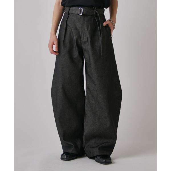 ワイドパンツ ジーンズ 13.5ozリジットバルーンカーブデニムパンツ メンズ