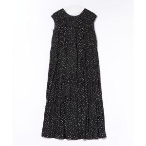 ワンピース パウダーサテン_前後2wayシャーリングワンピース