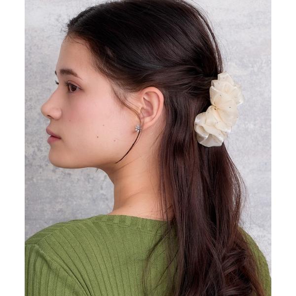 ヘアクリップ サテンスタッズミニバンスクリップ