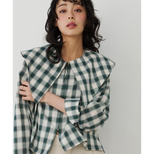 ブラウス シャツ BIGカラーチェックブラウス レディース