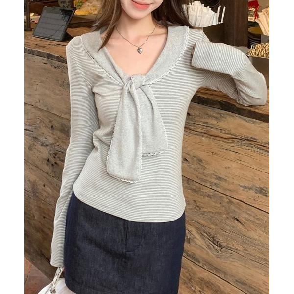 tシャツ リボンネクタイロンT レディース