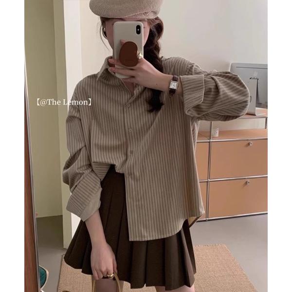 ブラウス シャツ カジュアルストライプシャツ レディース